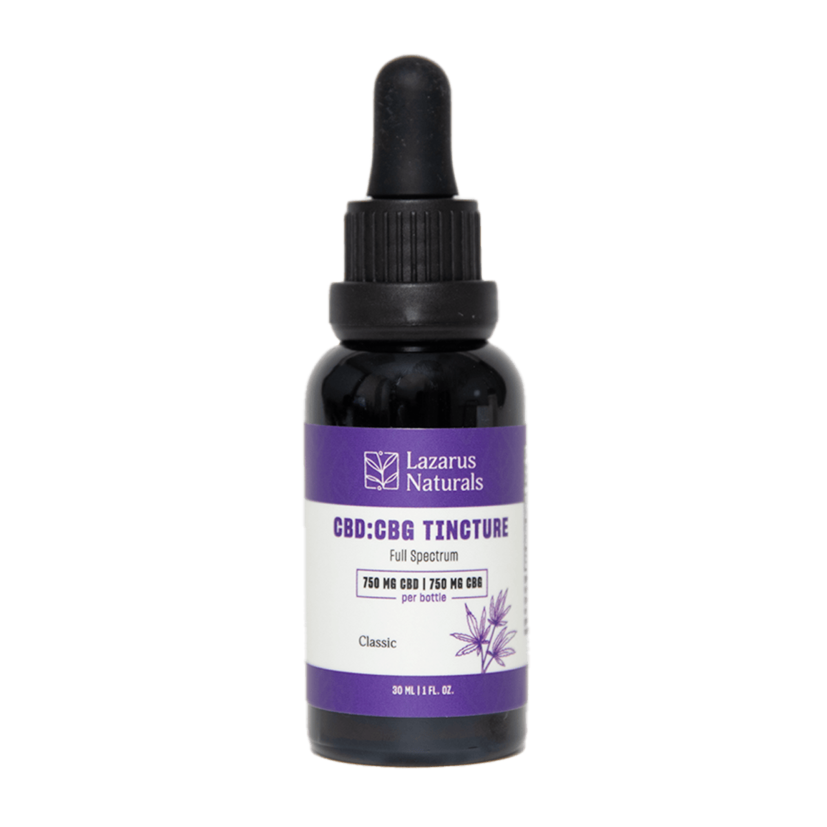 Organic CBD + CBG Tincture 25MG (30mL) - Lazarus Naturals