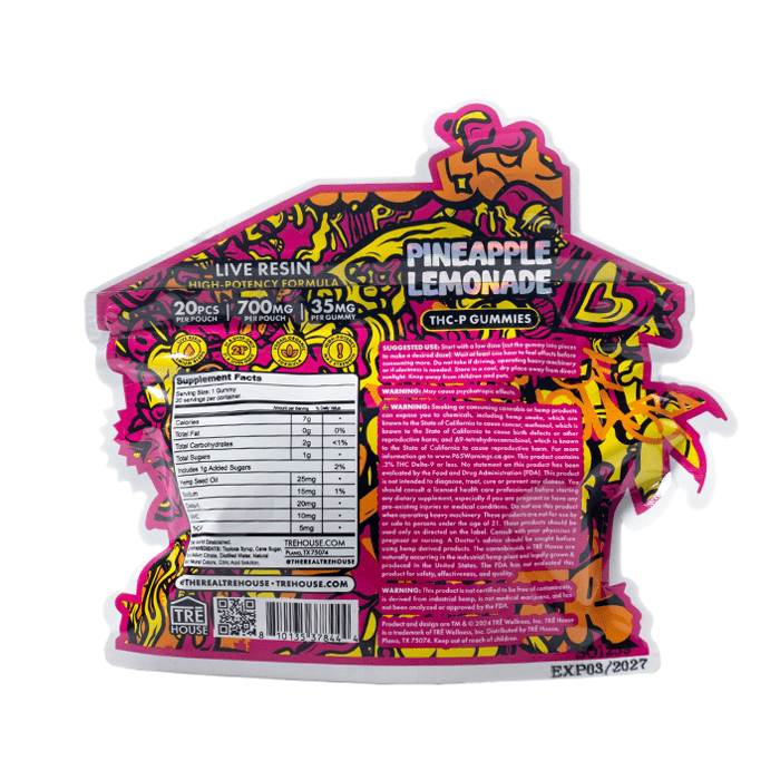 Pineapple Lemonade - Tre House THCP Live Resin Gummies 700MG - Image 2