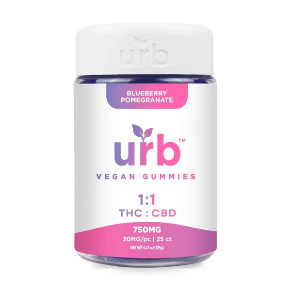 Blueberry Pomegranate - Urb 1:1 THC CBD Gummies 750MG